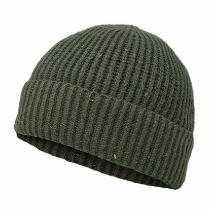 Dalix Embroidered Beanie Hat Knit Cap Cold Weather Womens in Olive