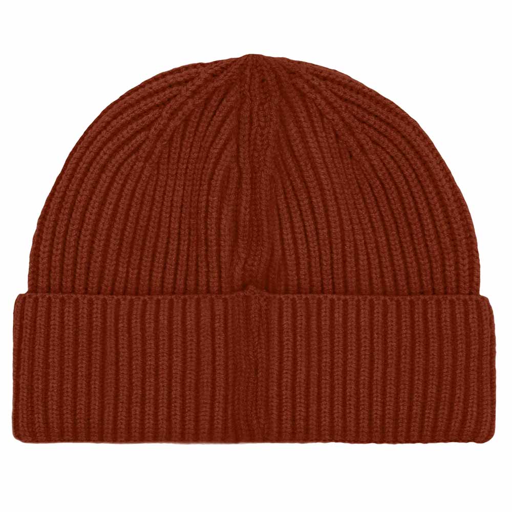 Dalix Embroidered Beanie Hat Knit Cap Cold Weather Womens in Rust