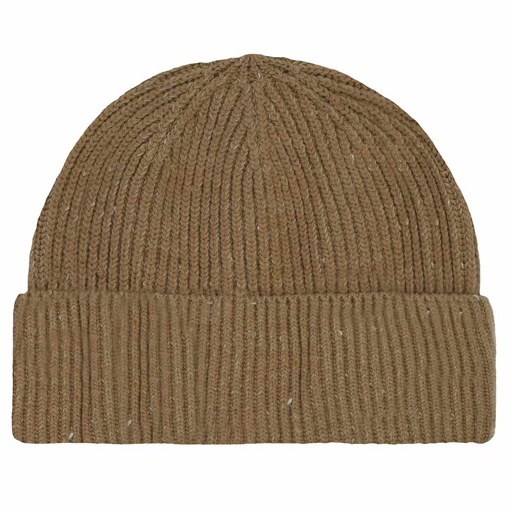 Dalix Embroidered Beanie Hat Knit Cap Cold Weather Womens in Tan