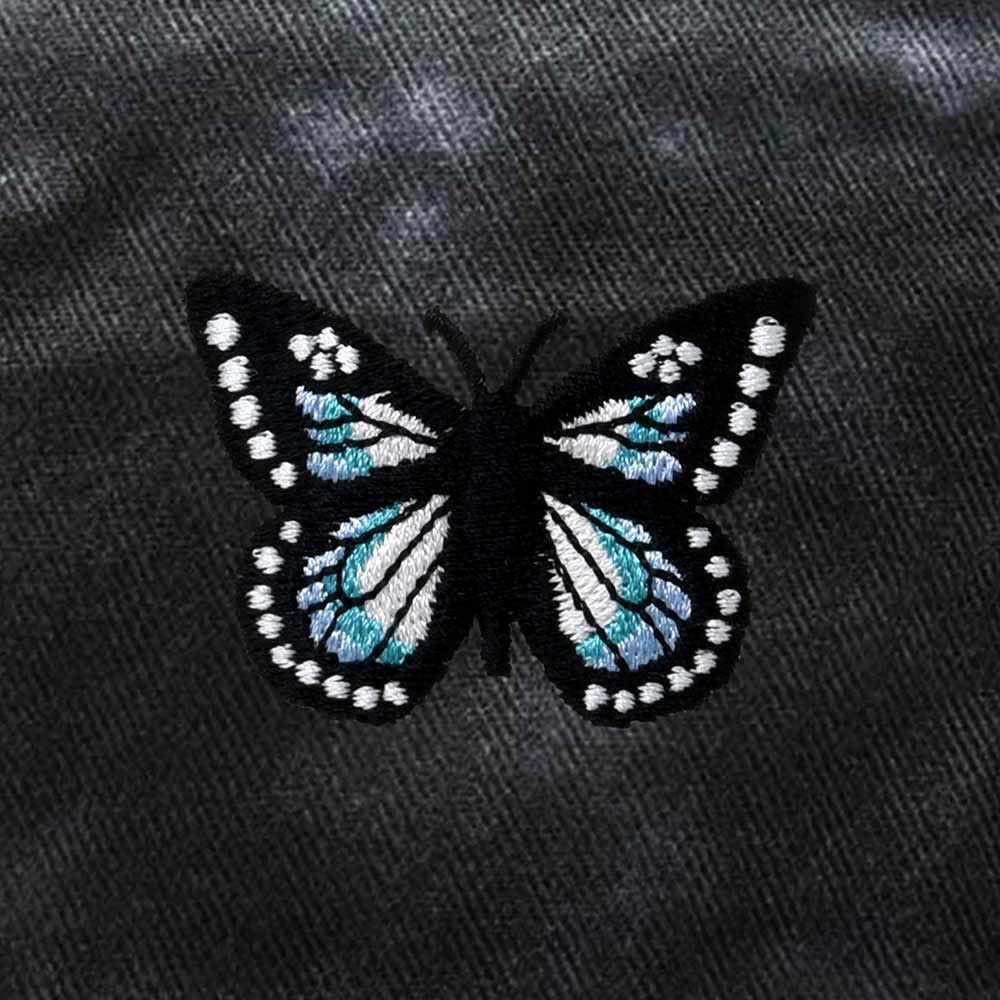 Dalix Butterfly Tie Dye Bucket Hat Cotton Embroidery Casual Outdoor Style Womens in Tie Dye Black M Medium