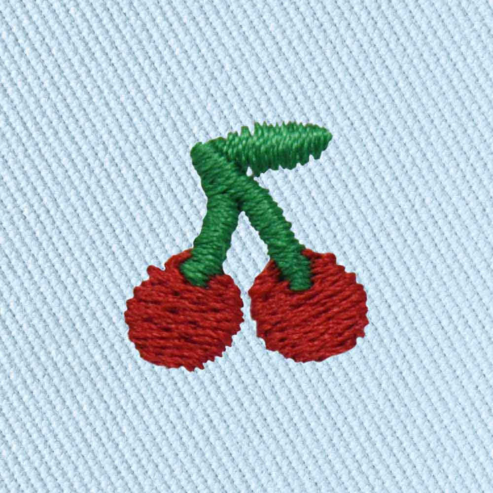 Dalix Lil Cherry Embroidered Cotton Bucket Hat Outdoor Bucket Fruit Cap Womens in Forever Blue L Large