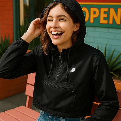 Dalix Womens Ghost Lightweight Pullover Windbreaker Casual Outdoor Jacket in Black XL X-Large