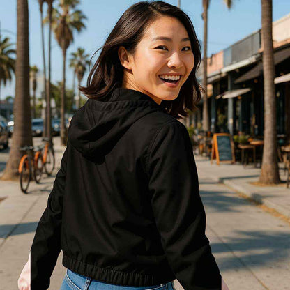 Dalix Womens Ghost Lightweight Pullover Windbreaker Casual Outdoor Jacket in Black 2XL XX-Large