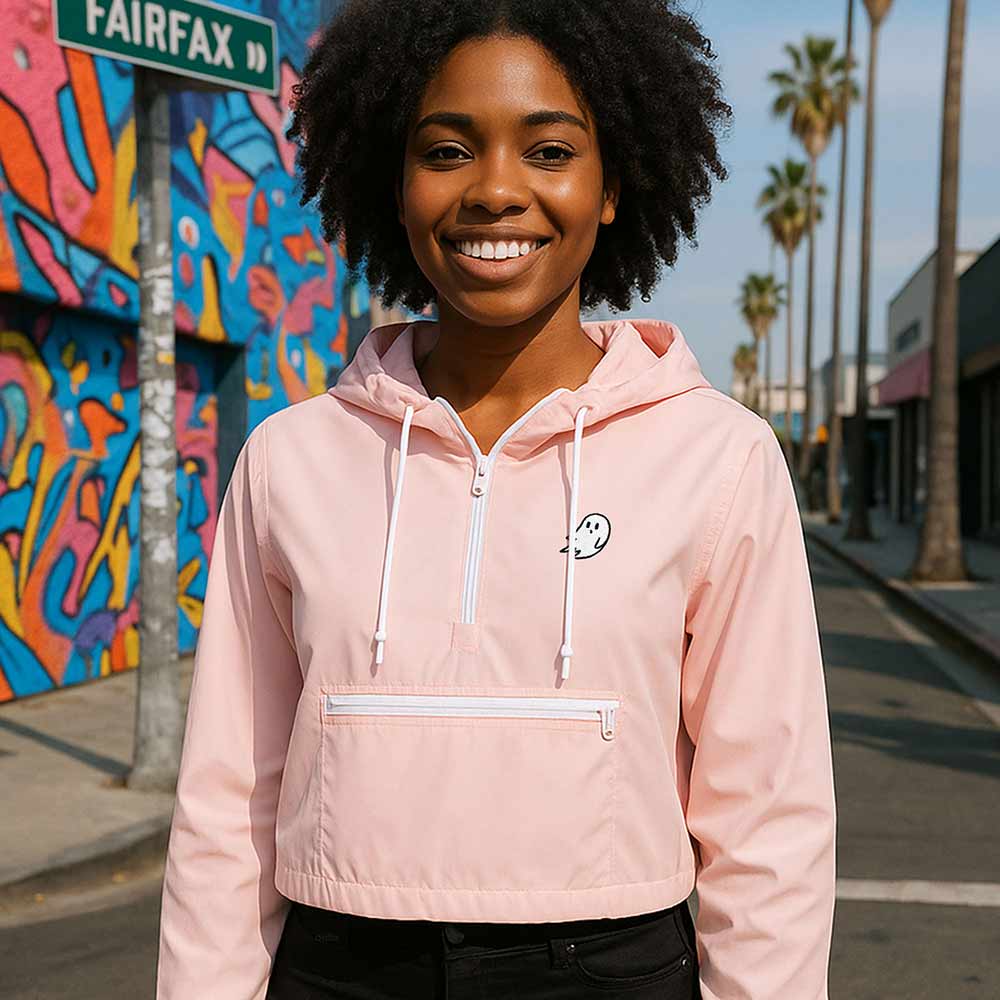 Dalix Womens Ghost Lightweight Pullover Windbreaker Casual Outdoor Jacket in Pink M Medium