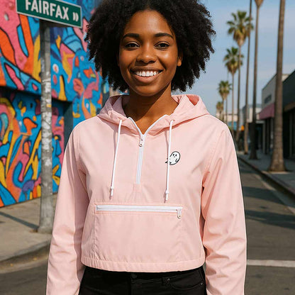 Dalix Womens Ghost Lightweight Pullover Windbreaker Casual Outdoor Jacket in Pink M Medium