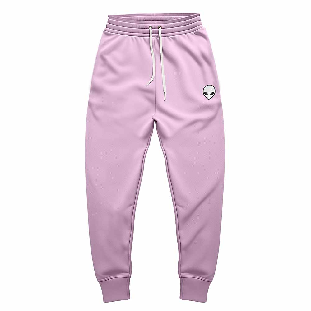 Dalix Alien Embroidered Fleece Jogger Cuff Sweatpant Sweats Soft Warm Cute Womens in Lavender 2XL XX-Large