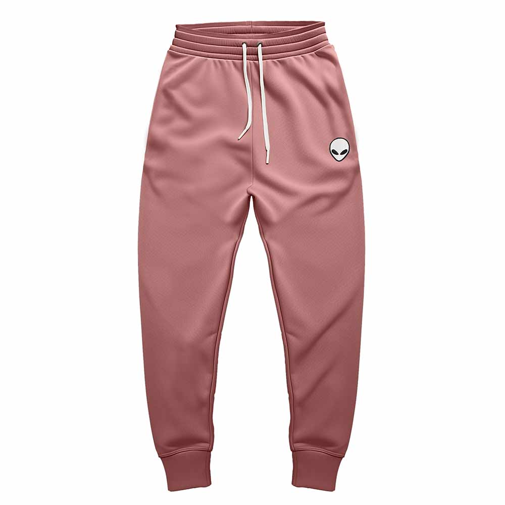 Dalix Alien Embroidered Fleece Jogger Cuff Sweatpant Sweats Soft Warm Cute Womens in Mauve 2XL XX-Large