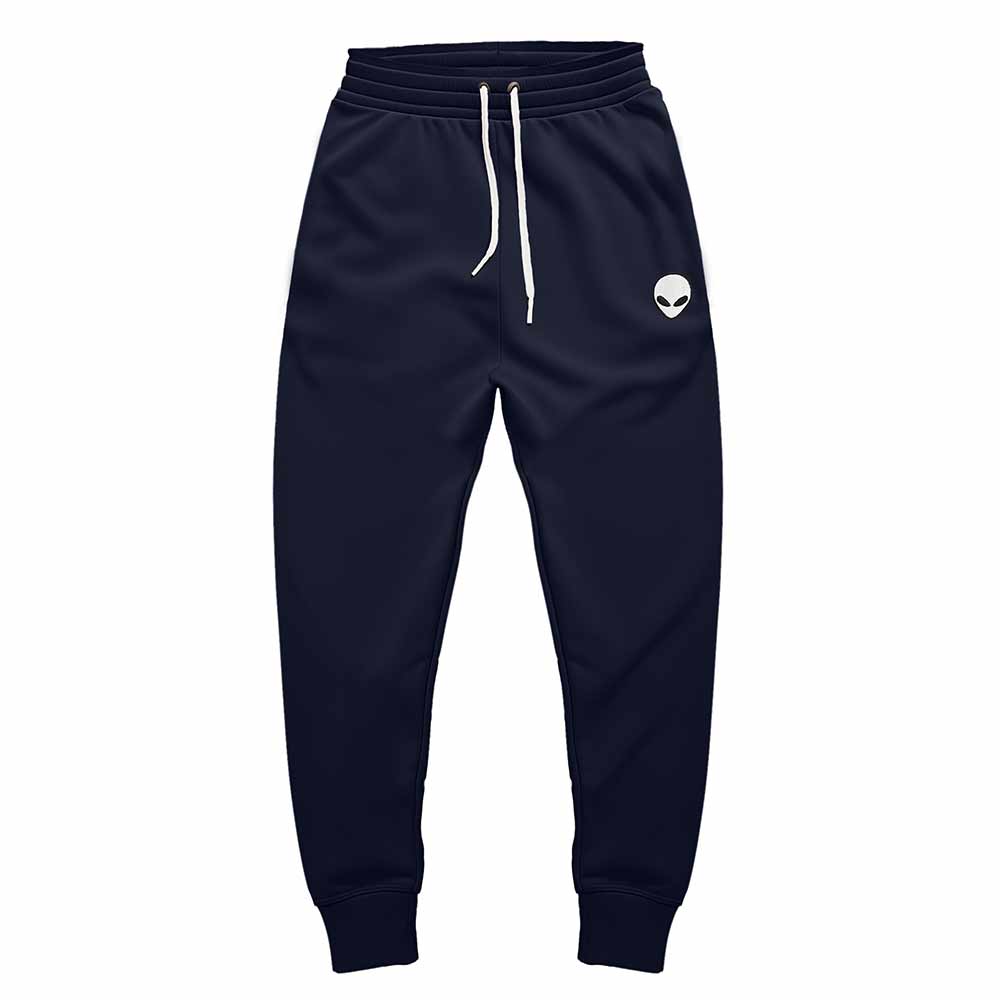 Dalix Alien Embroidered Fleece Jogger Cuff Sweatpant Sweats Soft Warm Cute Womens in Navy Blue 2XL XX-Large