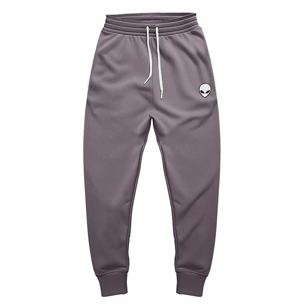 Dalix Alien Embroidered Fleece Jogger Cuff Sweatpant Sweats Soft Warm Cute Womens in Storm Gray 2XL XX-Large