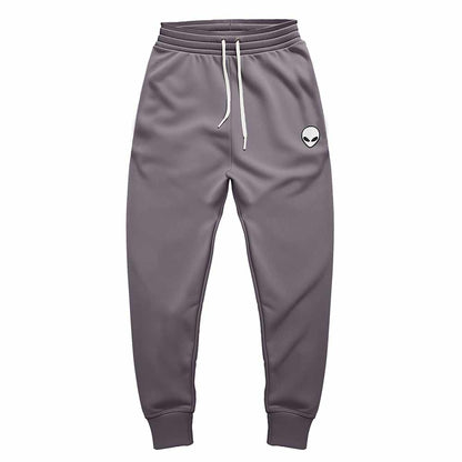 Dalix Alien Embroidered Fleece Jogger Cuff Sweatpant Sweats Soft Warm Cute Womens in Storm Gray 2XL XX-Large