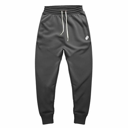 Dalix Ghost Embroidered Fleece Jogger Cuff Sweatpant Sweats Soft Warm Mens in Asphalt 2XL XX-Large