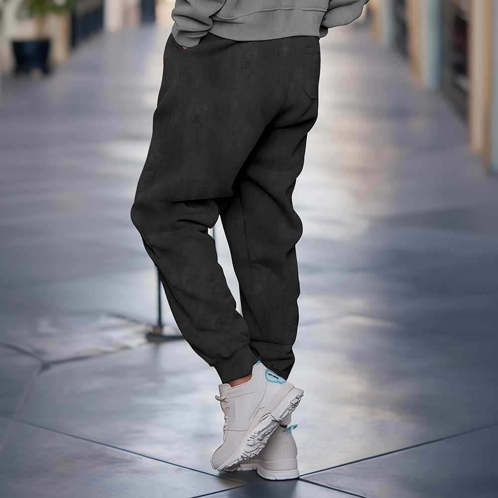 Dalix Alien Embroidered Washed Jogger Pant Soft Fleece Relaxed Fit Lounge Mens in Black 2XL XX-Large