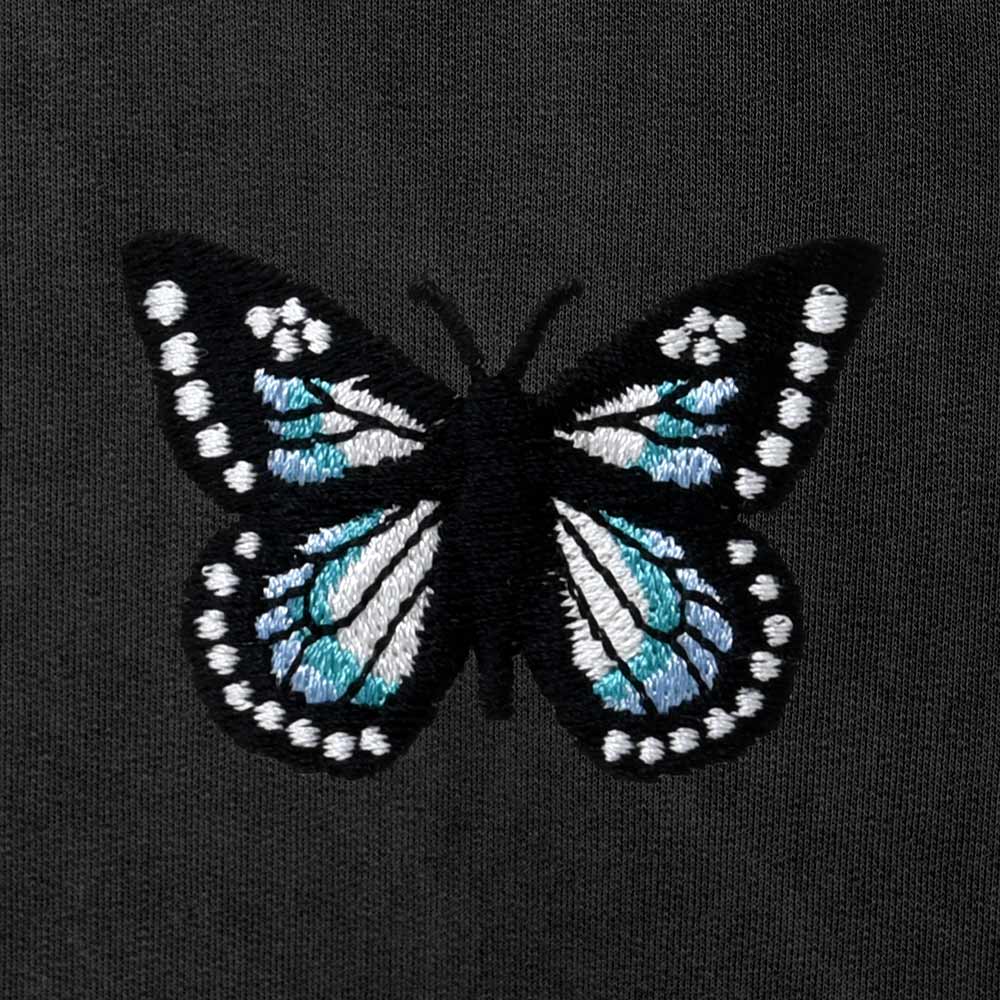 Dalix Butterfly Embroidered Washed Jogger Pant Soft Fleece Relaxed Fit Lounge Womens in Black 2XL XX-Large