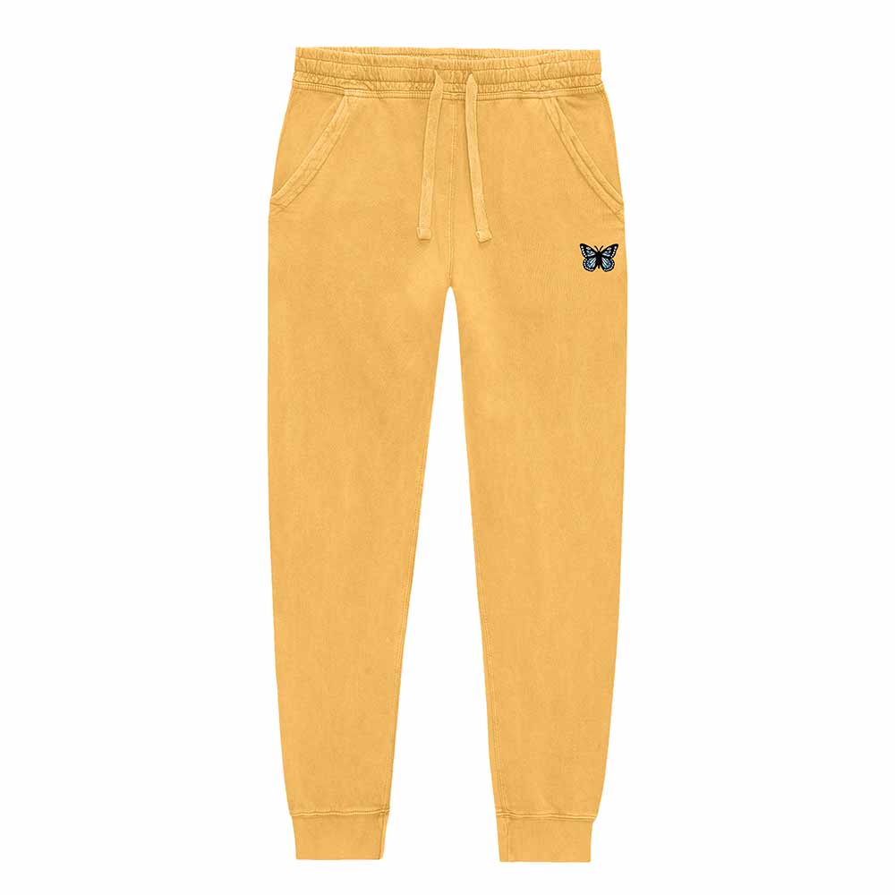 Dalix Womens Butterfly Midweight Fleece Washed Jogger Pant