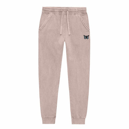 Dalix Womens Butterfly Midweight Fleece Washed Jogger Pant