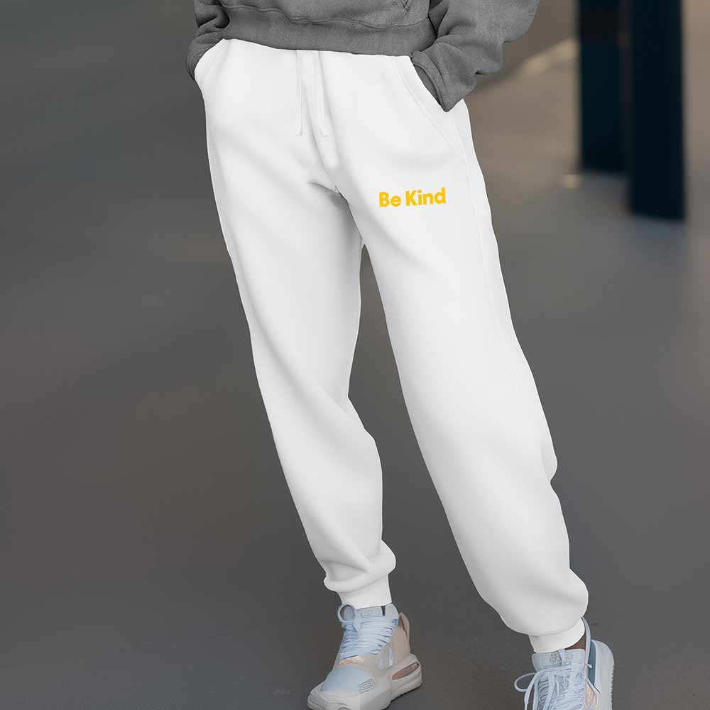 Dalix Be Kind Embroidered Jogger Pant Soft Fleece Relaxed Fit Lounge Womens