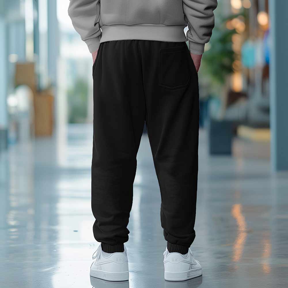 Dalix Alien Embroidered Sweat Pant Soft Heavy Weight Fleece Relaxed Fit Lounge Mens in Black 2XL XX-Large