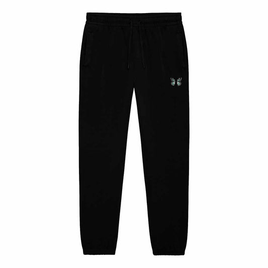Dalix Butterfly Embroidered Sweatpant Soft Fleece Relaxed Fit Lounge Womens in Black 2XL XX-Large