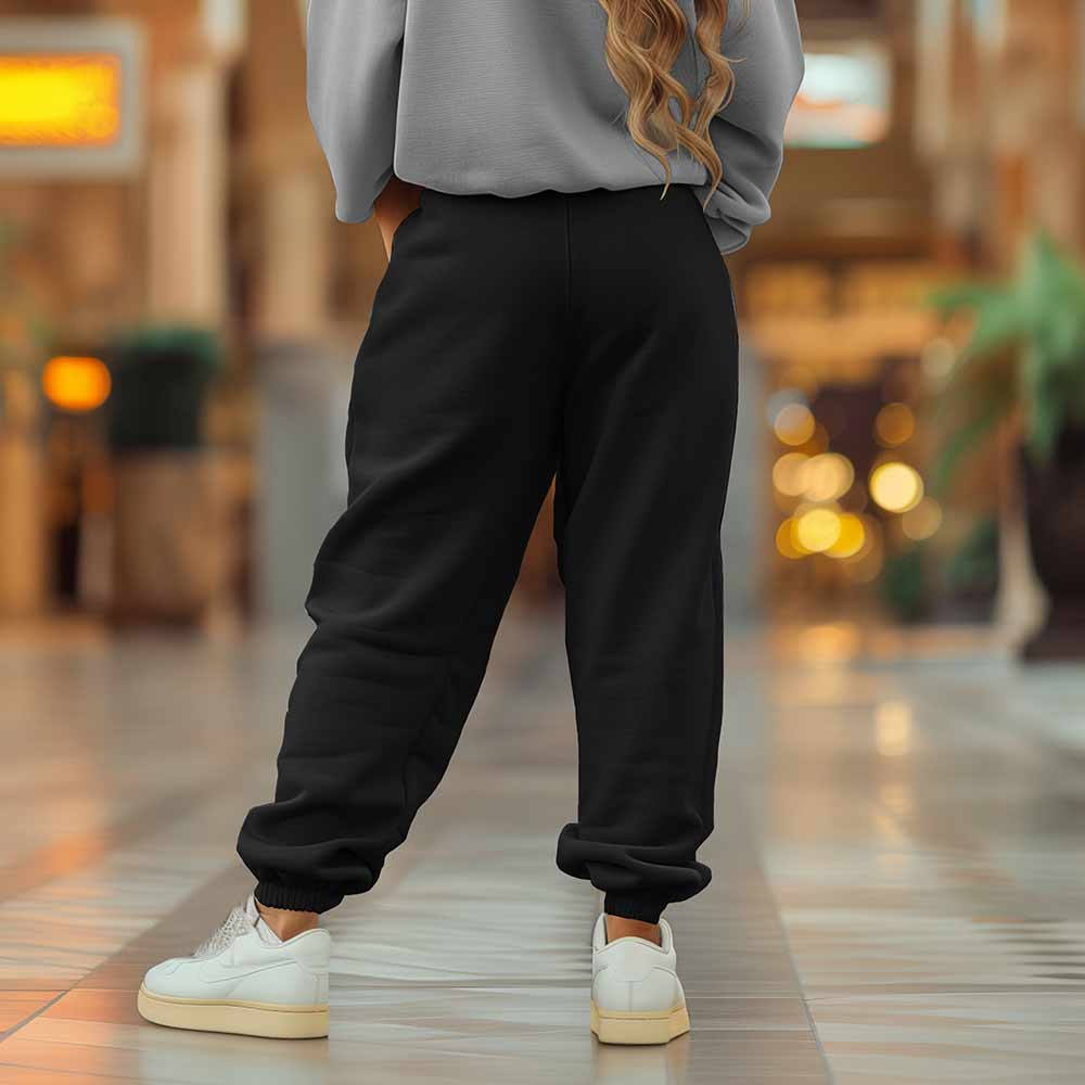 Dalix Butterfly Embroidered Sweatpant Soft Fleece Relaxed Fit Lounge Womens in Black 2XL XX-Large