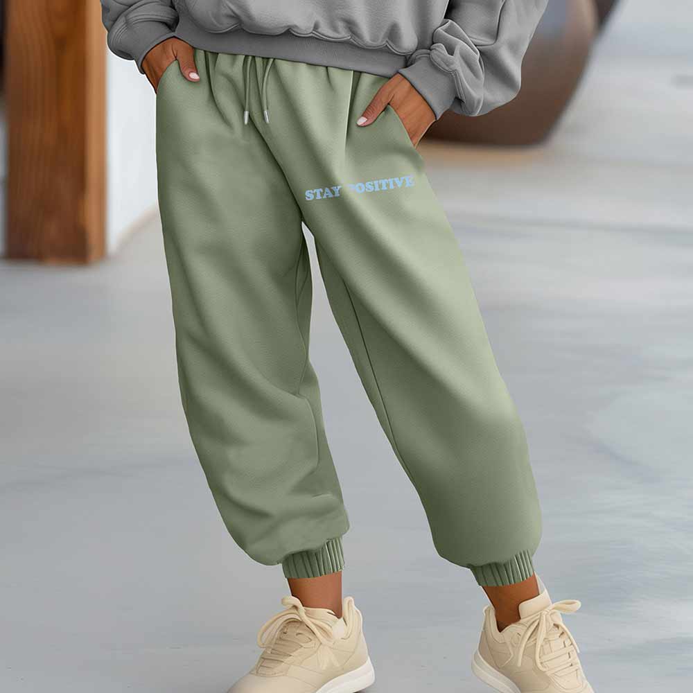 Dalix Stay Positive Ghost Sweatpant Soft Fleece Relaxed Fit Lounge Womens