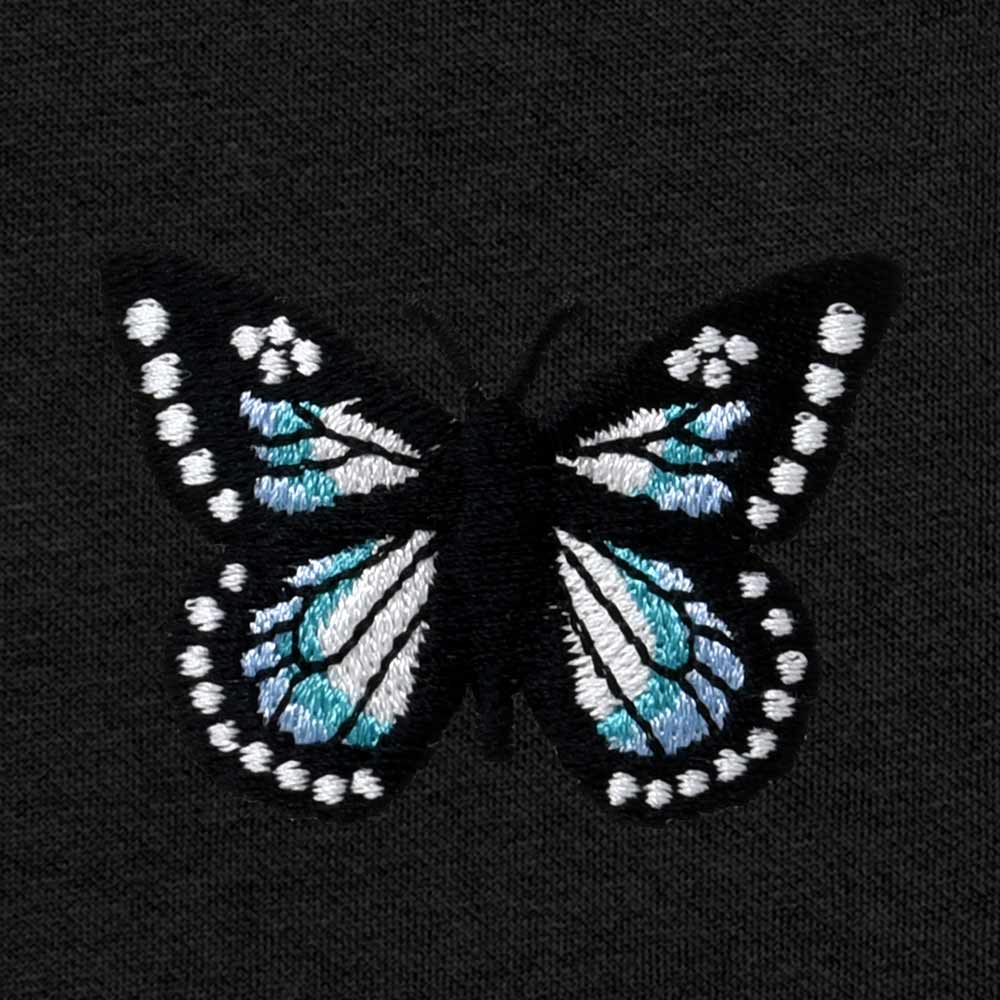 Dalix Butterfly Embroidered Jogger Pant Soft Fleece Relaxed Fit Lounge Womens in Black S Small