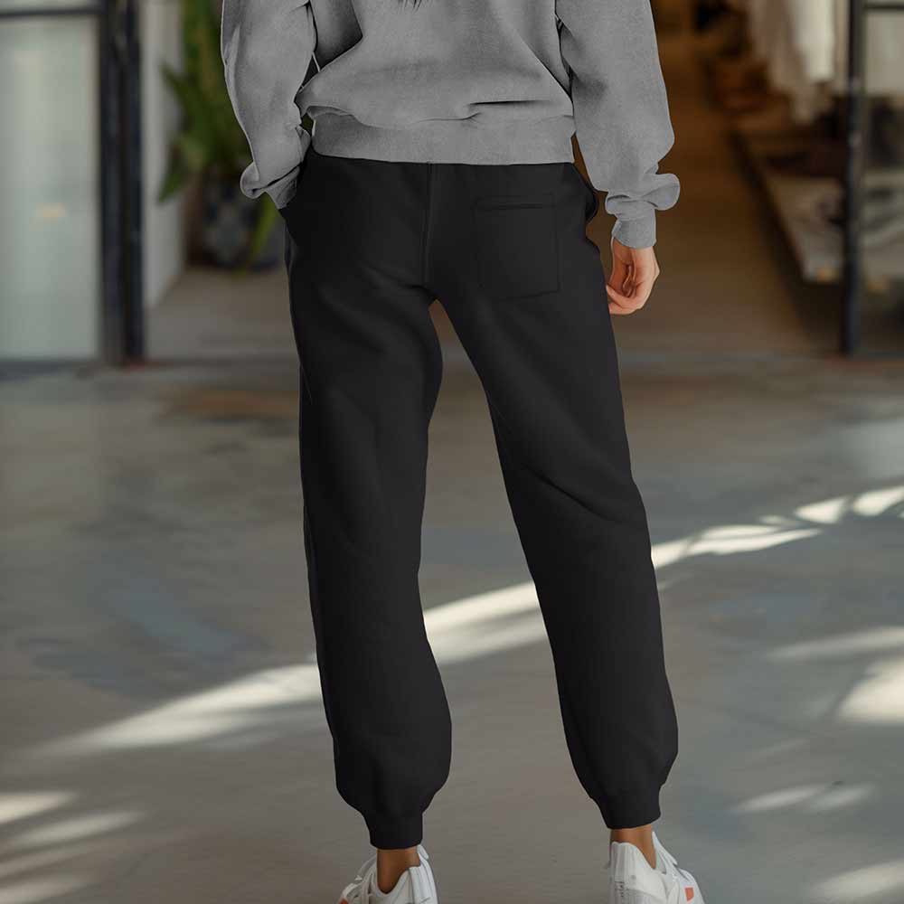 Dalix Heartly Ghost Embroidered Jogger Pant Soft Fleece Relaxed Fit Lounge Womens in Black S Small