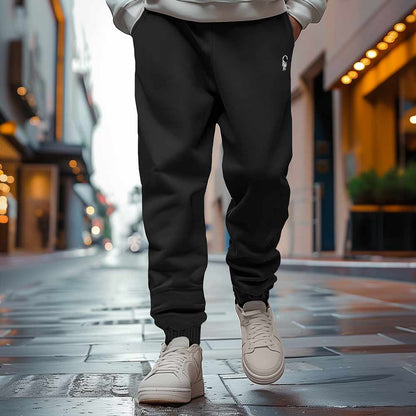 Dalix Astronaut Embroidered Sweatpant Heavy Weight Fleece Relaxed Fit Lounge Mens in Black S Small