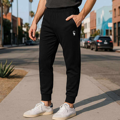Dalix Mens Astronaut Jogger Pants Mid Rise Hidden Drawcords Slant Pockets Casual Athletic Sweatpants in Black S Small
