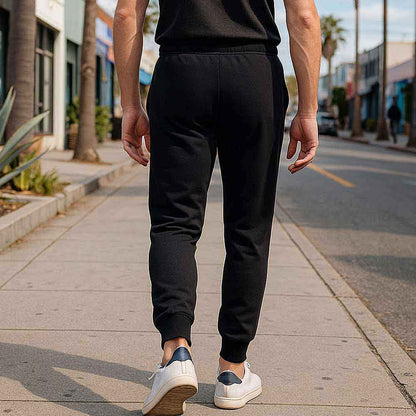 Dalix Mens Ghost Jogger Pants Mid Rise Hidden Drawcords Slant Pockets Casual Athletic Sweatpants in Black S Small