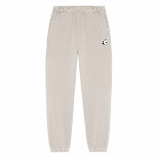 Dalix Ghost Relaxed Midweight Faded Fleece Track Pants with Elastic Waist Mens in Faded Bone S Small