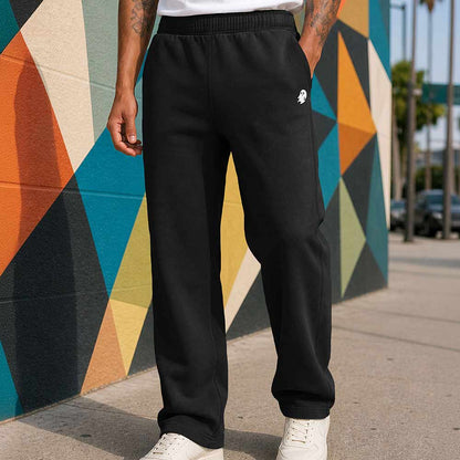 Dalix Ghost Relaxed Midweight Fleece Straight Leg Track Pants Mens in Black S Small