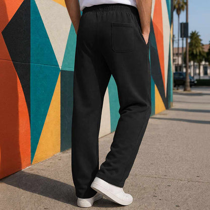 Dalix Ghost Relaxed Midweight Fleece Straight Leg Track Pants Mens in Black S Small