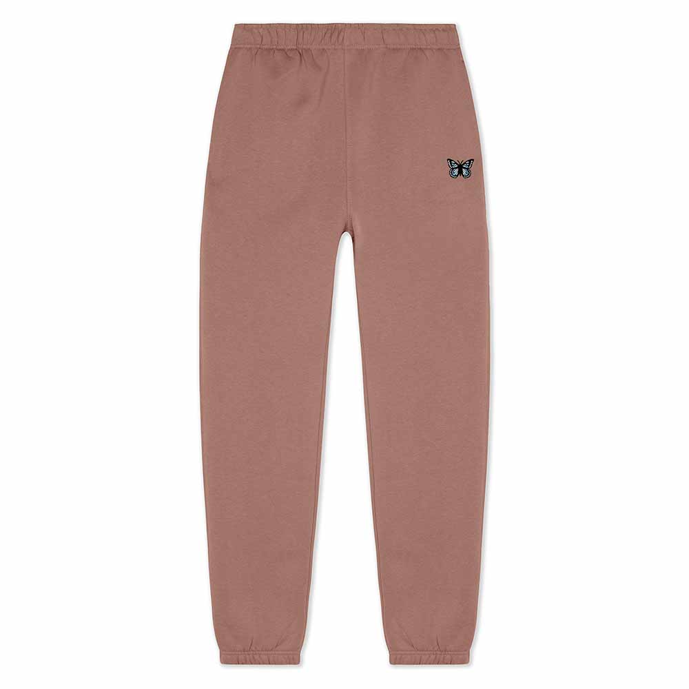 Dalix Butterfly Relaxed Midweight Fleece Track Pants with Elastic Waist Womens in Hazy Pink S Small