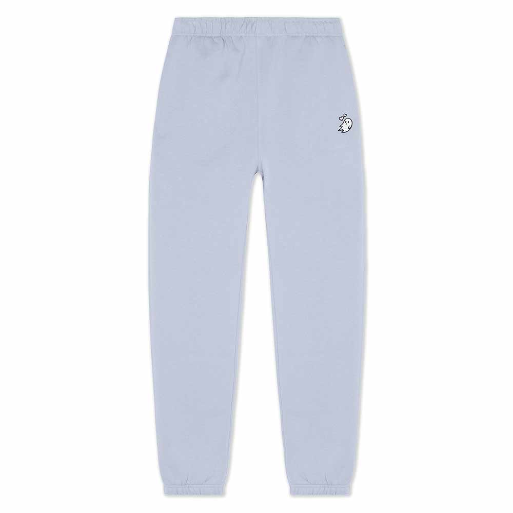 Dalix Heartly Ghost Relaxed Midweight Fleece Track Pants with Elastic Waist Womens in Powder S Small