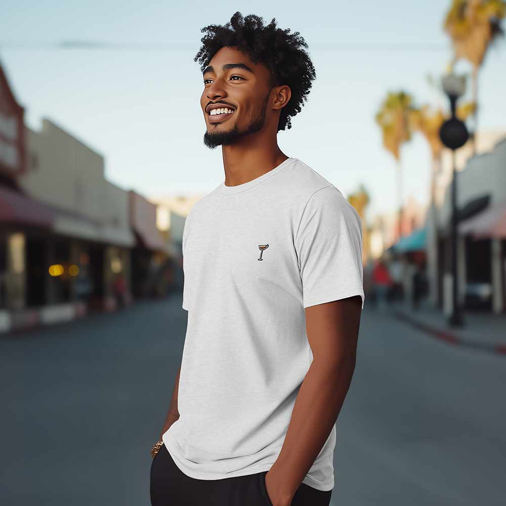 Dalix Coffee Martini Midweight Soft Tee Short Sleeve Cotton Shirt Summer Mens in Ash Gray 2XL XX-Large