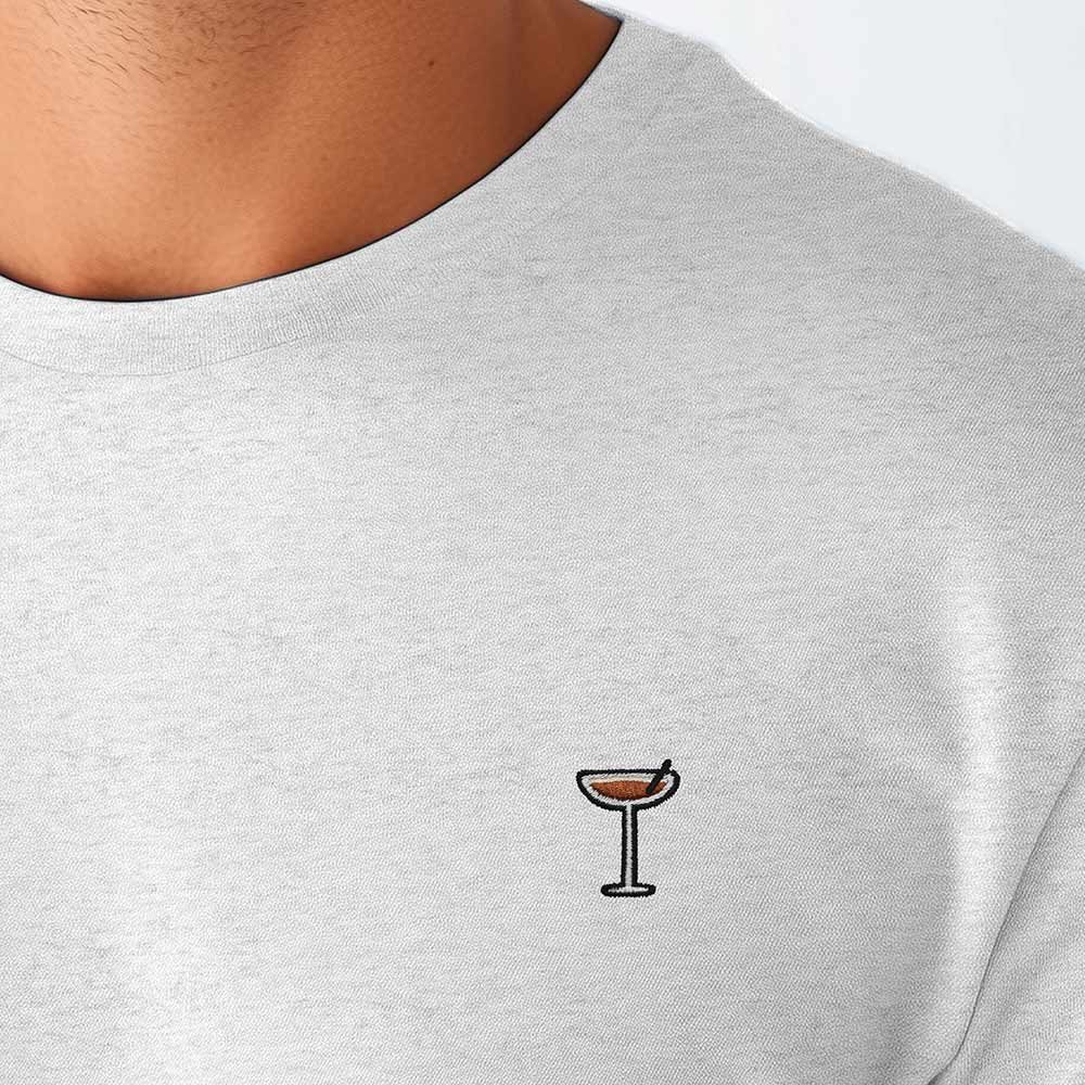 Dalix Coffee Martini Midweight Soft Tee Short Sleeve Cotton Shirt Summer Mens in Ash Gray 2XL XX-Large