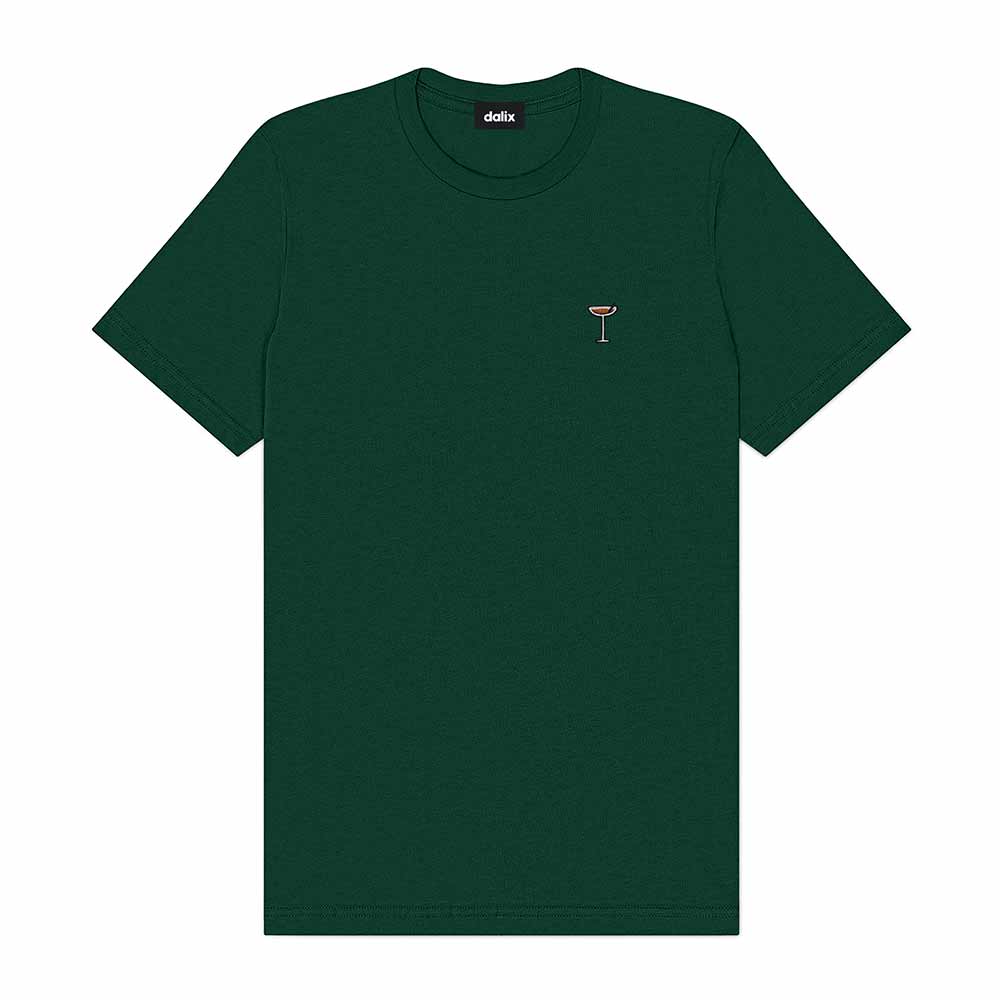 Dalix Coffee Martini Midweight Soft Tee Short Sleeve Cotton Shirt Summer Mens in Forest Green 2XL XX-Large