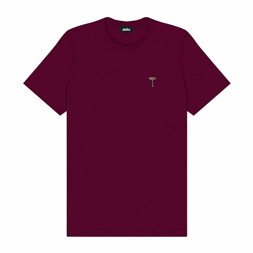Dalix Coffee Martini Midweight Soft Tee Short Sleeve Cotton Shirt Summer Mens in Maroon 2XL XX-Large