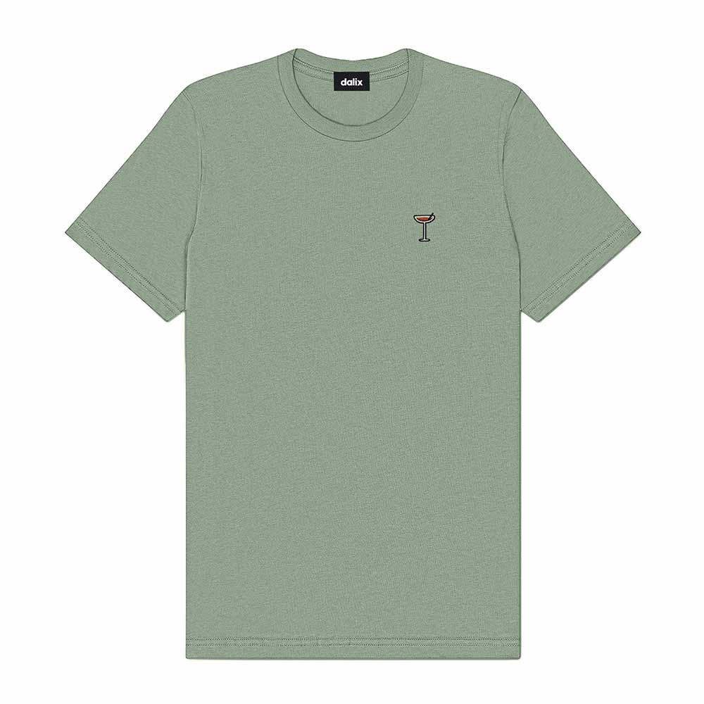Dalix Coffee Martini Midweight Soft Tee Short Sleeve Cotton Shirt Summer Mens in Sage 2XL XX-Large