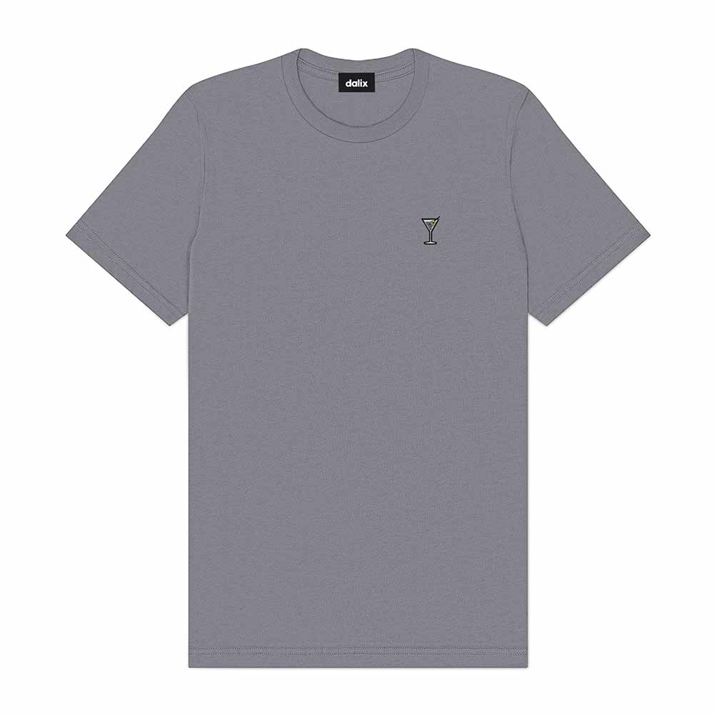 Dalix Martini Midweight Soft Tee Short Sleeve Cotton Summer T Shirt Mens in Storm Gray 2XL XX-Large