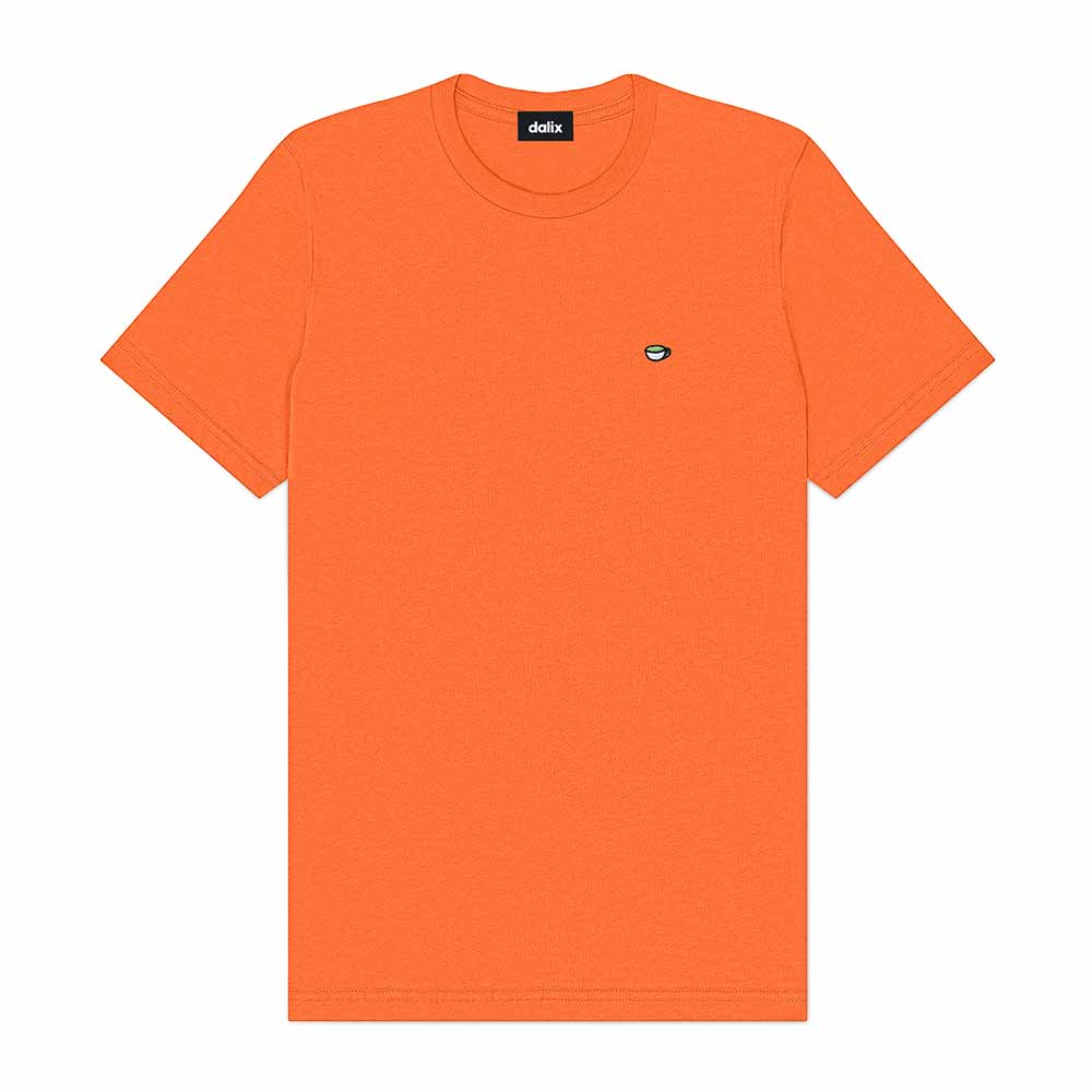 Dalix Lil Matcha Embroidered Cotton Tee Lightweight Jersey Mens in Orange 2XL XX-Large