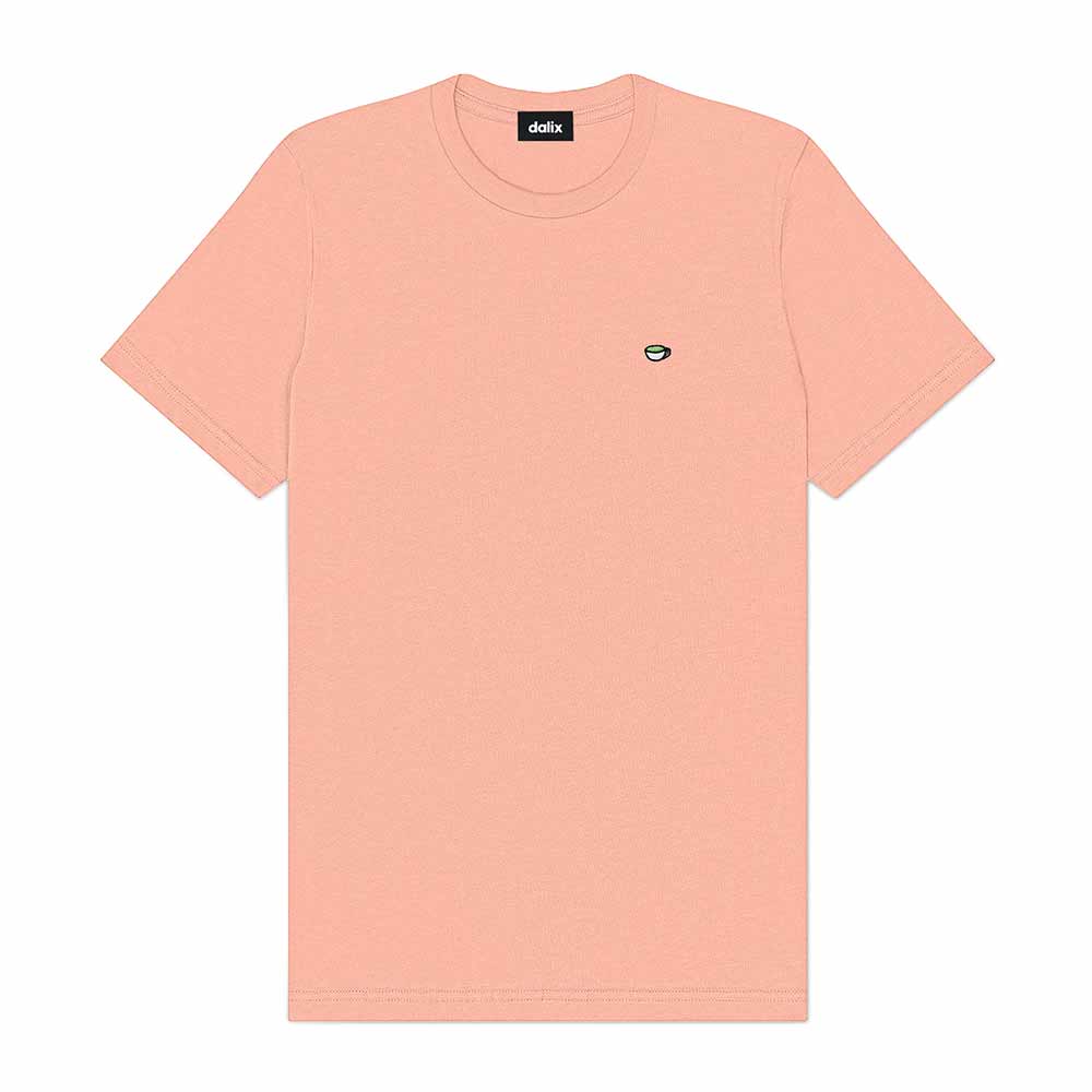 Dalix Lil Matcha Embroidered Cotton Tee Lightweight Jersey Mens in Sunset 2XL XX-Large