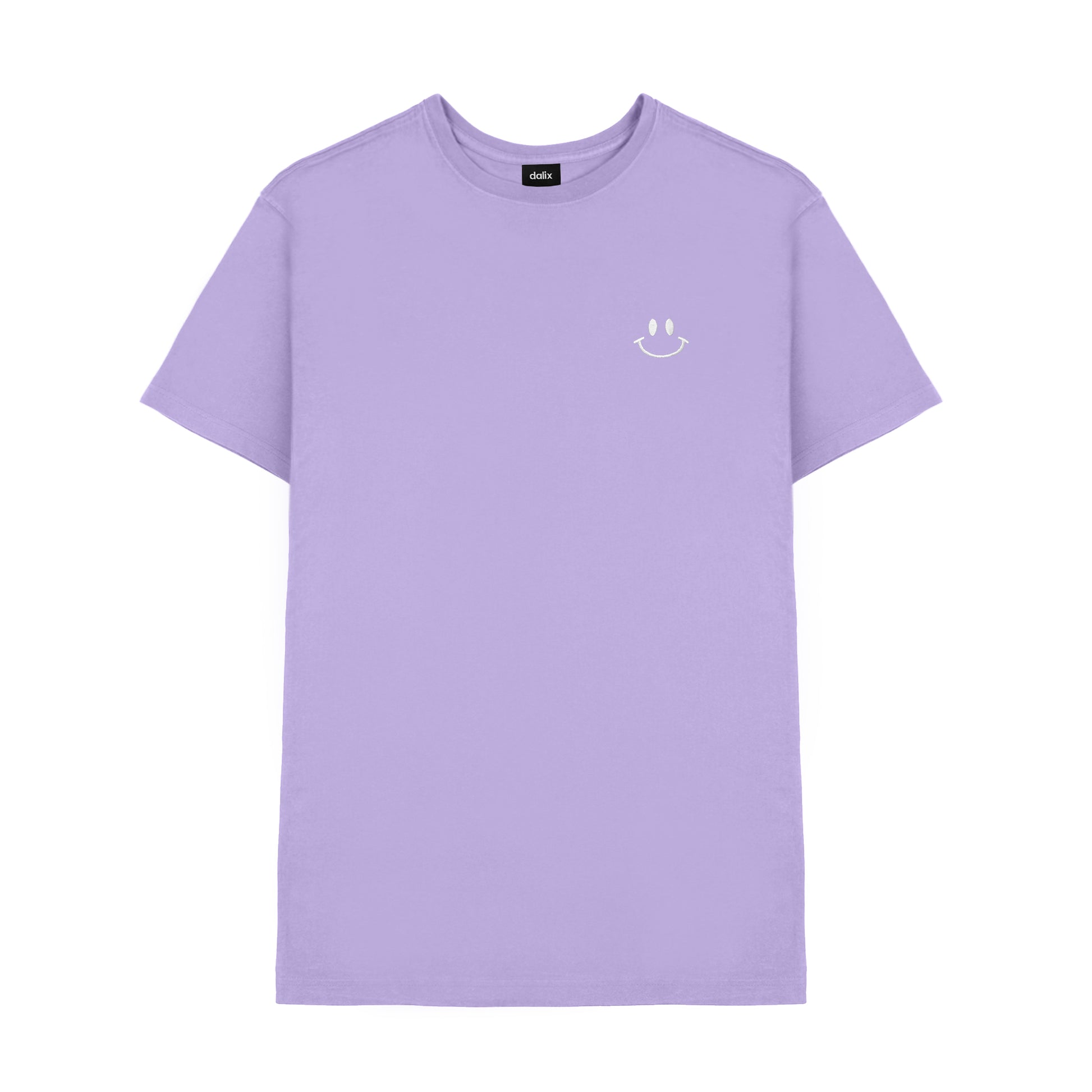 Dalix Smile Face Embroidered Soft Cotton Short Sleeve T Shirt Mens