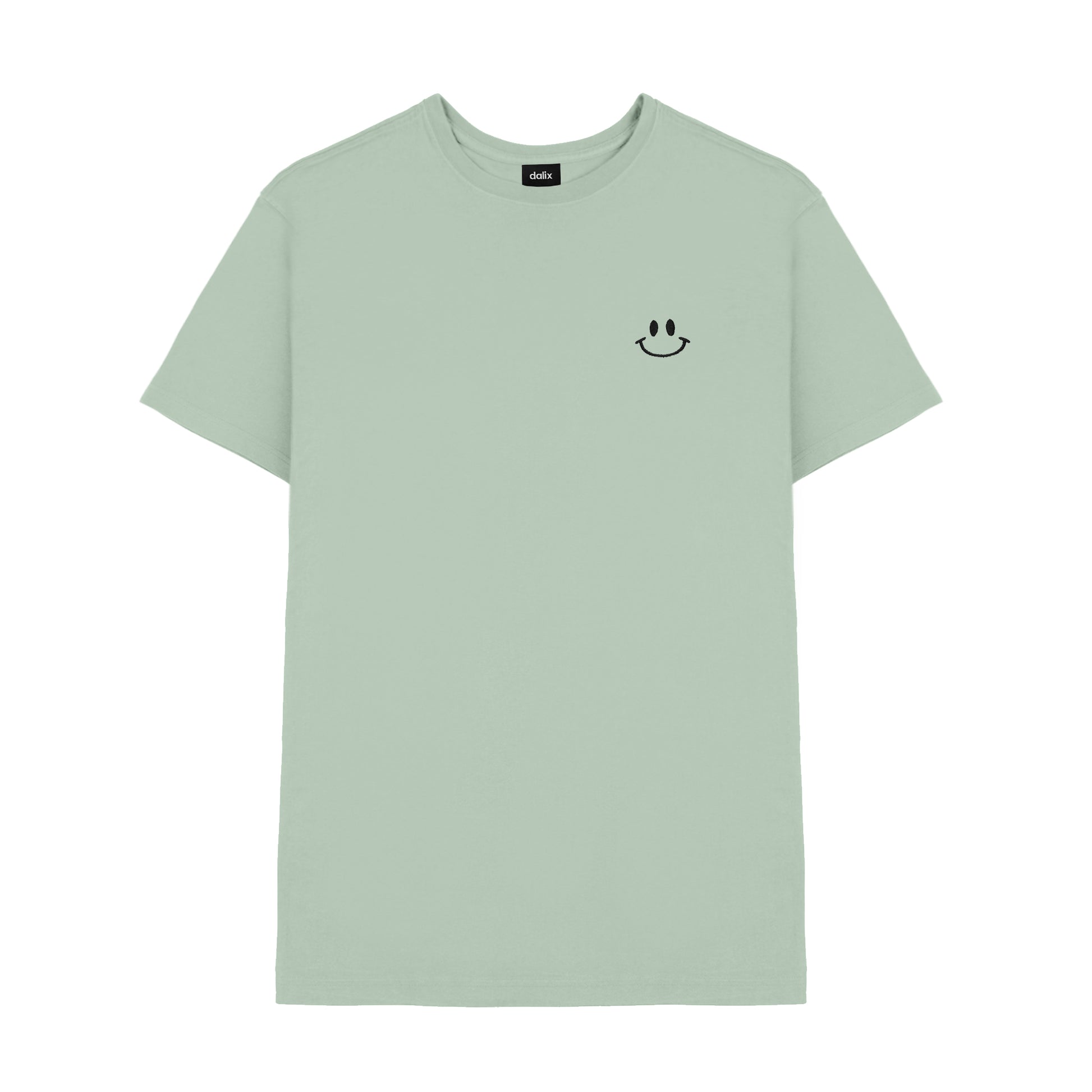 Dalix Smile Face Embroidered Soft Cotton Short Sleeve T Shirt Mens