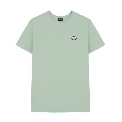 Dalix Smile Face Embroidered Soft Cotton Short Sleeve T Shirt Mens