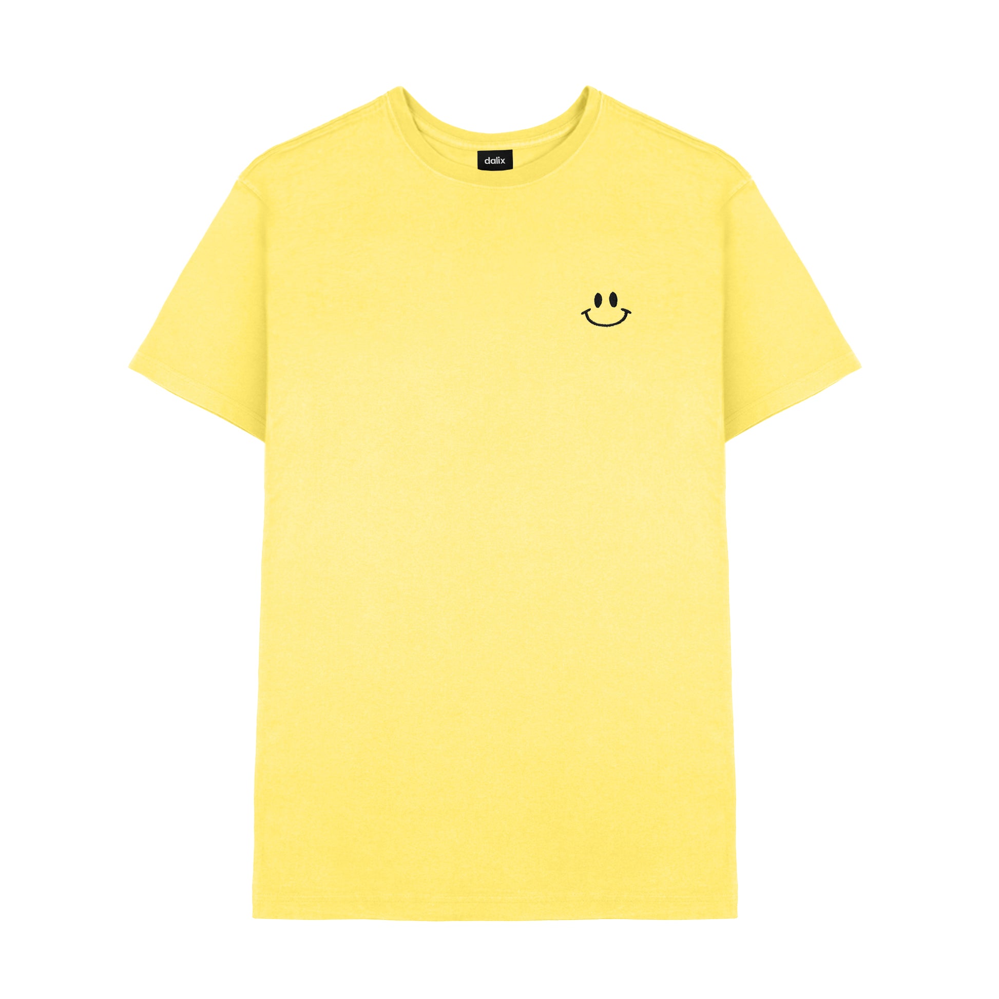 Dalix Smile Face Embroidered Soft Cotton Short Sleeve T Shirt Mens