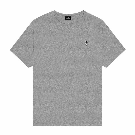 Dalix Astronaut Embroidered Relaxed Heavy Soft Cotton T Shirt Mens in Athletic Heather 2XL XX-Large