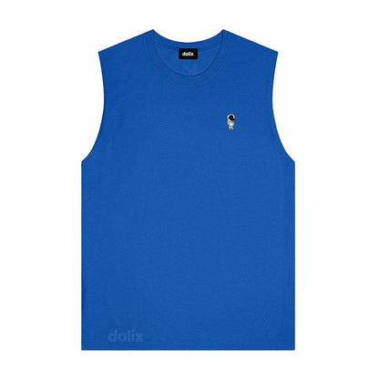 Dalix Astronaut Embroidered Muscle Tank Cotton Soft Outdoor Summer Mens in Royal Blue 2XL XX-Large