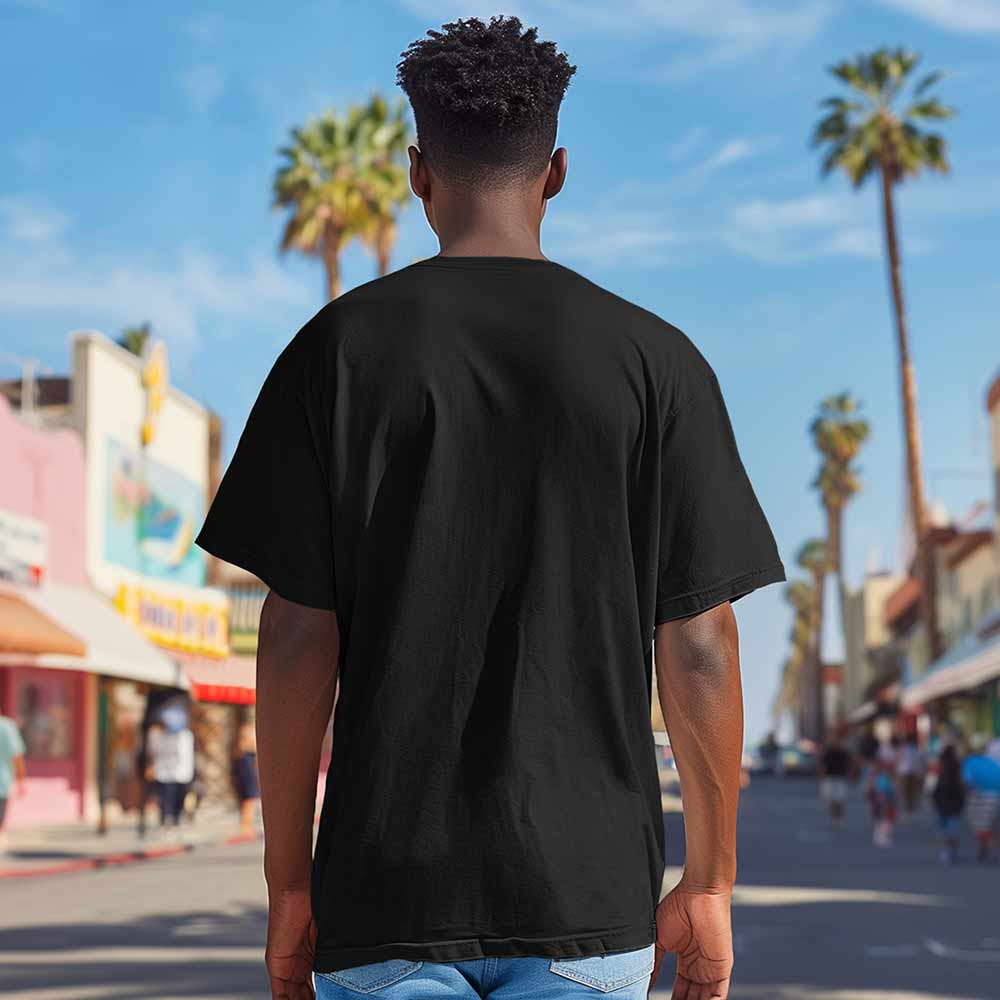 Dalix Lil Smile Heavyweight Pigment Dye Tee Short Sleeve Cotton Shirt Mens in Black 2XL XX-Large