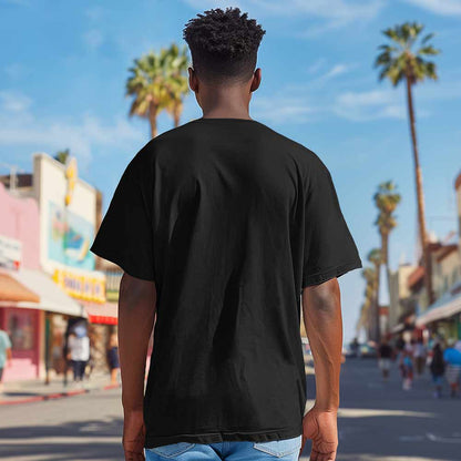 Dalix Lil Smile Heavyweight Pigment Dye Tee Short Sleeve Cotton Shirt Mens in Black 2XL XX-Large